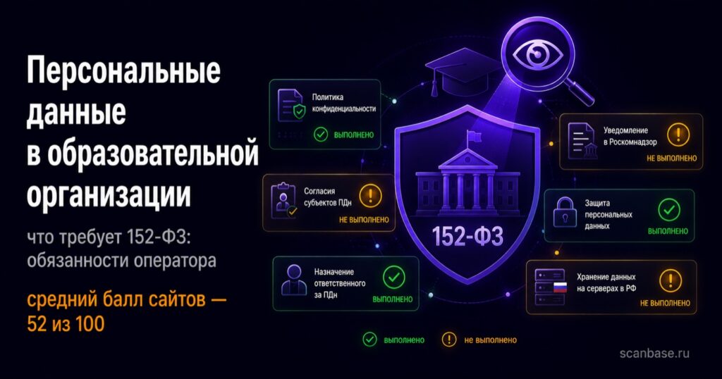 Персональные данные в образовательной организации — обязанности оператора по 152-ФЗ